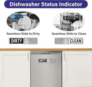 Dishwasher Clean Dirty Sign-Dishwasher Magnet Stainless Steel Clean Dirty Sign for Kitchen Organization Farmhouse Dishwasher Slide Indicator, Optional Adhesive Stickers by TinyTreasures Baby Boutique