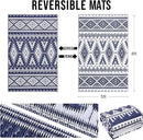 OLANLY Outdoor Rug Waterproof 5x8 ft, Reversible Outdoor Plastic Straw Rug, Boho Patio Rug, Indoor Outdoor Carpet, RV Mat Outside for Patio, Camp, Picnic, Balcony, Deck, Backyard, Navy & White by GreenHaven Gardens