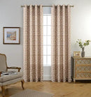 MIUCO Floral Embroidered Semi Sheer Curtains Faux Linen Grommet Curtains for Living Room 52 x 84 Inch 2 Panels Set, Taupe by CozyNest Decor
