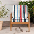 LVTXIII Patio Chair Cushions 22"x22"x3", Water-Repellent Outdoor Seat Cushions for Patio Furniture, Square Chair Pads with Ties for Home Garden Decoration, Set of 2, Stripe Red Blue by GreenHaven Gardens