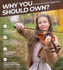 Vangoa Violin 3/4 Size for Kids Full Set, Beginners Fiddle Three Quarter Bundle Acoustic Violins Starter Kit Package Side Solidwood, Hard Case for School Students, Childrens, Adults Ages 9-12 by TinyTreasures Baby Boutique