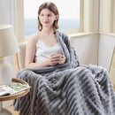 NEWCOSPLAY Super Soft Twin Blanket Light Grey Premium Silky Flannel Fleece 3D Ribbed Jacquard Lightweight Bed Blanket All Season Use (Light Grey Ribbed, Twin(60"x80")) by CozyNest Decor