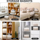 Shelf Baskets for Organizing, Storage Baskets for Shelves, Woven Baskets for Storage, Cotton Rope Baskets with Handles for Toy, Book, Clothes, 12.5"Lx9.1W"x7.9H", (4 Packs) Gradient Brown by CozyNest Decor