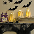 3 Pack Halloween Ceramic Ghost Decor, Light Up Ghost Halloween Decor, Cute Ghost Figurines for Table Tray Fireplace Home Indoor Decoration by CozyNest Decor
