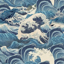 Hand Drawn Blue Sea Wave Reef Peel and Stick Wallpaper Self Adhesive Removable Easy Peel Off Stick on Wall Paper for Bedroom Cabinet Renter Friendly by GreenHaven Gardens