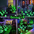 Halloween Solar Lights Outdoor: 4 Pack Upgraded 24 LED Scary Eyeball Lights for Garden Yard Lawn Pathway Landscape Decor, Green Outside Decorations by GreenHaven Gardens