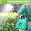 Battery Powered Sprayer 2 Gallon, Upgrade Powerful Electric Garden Sprayer with 3 Mist Nozzles, Rechargeable Handle, Retractable Wand, Adjustable Shoulder Strap for Lawn,Garden,Cleaning by GreenHaven Gardens