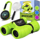 Promora Binoculars for Kids, Set with Magnifying Glass & Compass Purple - Perfect Toy for Little Boys and Girls, Kids Binoculars for 3-12 Years Boys and Girls Present for Toddler by TinyTreasures Baby Boutique