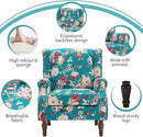 Lumibee High Back Accent Chair Set of 2, Armchair in Fabric,Comfy Upholstered Wingback Single Sofa Reading Chairs with Solid Wood Legs for Living Room,Bedroom,Office-Peacock Blue by CozyNest Decor