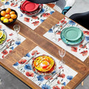 4th of July Floral Placemats Set of 4 Patriotic Summer Red Blue Flowers Linen Fabric Table Mats America Memorial Day Independence Day Place Mats for Party Kitchen Dining Decoration by CozyNest Decor