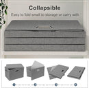Large 17" 36 Quart Collapsible Stackable Storage Bins with Lids, 3 Packs Grey Linen Fabric Closet Boxes with Lids, Storage Cube Baskets Container Organizers for Bedroom Office(17 x12 x11) by TinyTreasures Baby Boutique