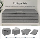 Large 17" 36 Quart Collapsible Stackable Storage Bins with Lids, 1 Pack Grey Foldable Fabric Closet Storage Boxes with Lids, 4 Handles Heavy-duty Linen Cube Baskets for Bedroom by TinyTreasures Baby Boutique