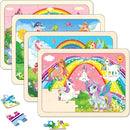 Puzzles for Kids Ages 4-6, 4 Pack Wooden Jigsaw Puzzles 24 Pieces The Castle Puzzle Preschool Educational Learning Toys Set for Boys and Girls by TinyTreasures Baby Boutique