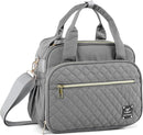 Crossbody Small Diaper Bag, Cute Mini Baby Diaper Tote Bags with Insulated Pockets for Traveling Outdoor Parent,Gray by TinyTreasures Baby Boutique