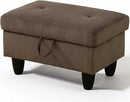 Ottoman Rectangular Storage Ottoman Bench, Flannel Footrest Stool Footstool with Lid for Living Room, Bedroom, Entryway, Dark Brown, 28.5"x19"x17.5" by CozyNest Decor