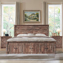 26" Tall Farmhouse Nightstand Set of 2, 3 Drawers End Table w/Charging Station, 23.6" Wide Large Side Table w/Roman Column, Wood Rustic Sofa Table for Bedroom, Light Brown by CozyNest Decor