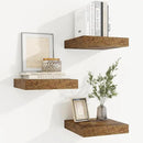 fuqing Floating Shelves for Wall, Bathroom Shelf Wall Mounted for Storage, Shelves with Invisible Bracket for Bedroom, Kitchen, Living Room, Farmhouse Small Book Shelf, 6.5 Inch Set of 3, Rustic Brown by CozyNest Decor