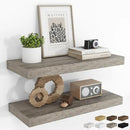 RICHFOCUS 24Inch Floating Shelves for Wall 2 Pack Shelves for Bedroom|Kitchen|Bathroom Wall Mounted Rustic Wood Floating Shelf with Invisible Brackets for Books|Storage|Decor, Grey by CozyNest Decor