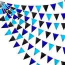 Black Blue Party Decorations Metallic Fabric Triangle Pennant Banner Flag Bunting Garland for Video Game Nautical Birthday Graduations Retirement Wedding Bachelorette Outdoor Holiday Party Supplies by GreenHaven Gardens