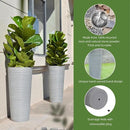 GreenShip 27" Tall Planters, Set of 2 – Black Outdoor Planter for Front Porch & Tall Plants, Weather-Resistant, with Drainage Hole & Rubber Plug (No Plants Included) (Light Gray) by CozyNest Decor