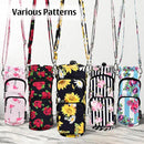 Betsey Johnson Insulated Water Bottle Pouch Holder Carrier Crossbag with Adjustable Shoulder Strap - Lightweight Polyester Accessories with Pockets Good for Hiking Sports by TinyTreasures Baby Boutique