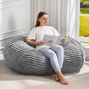 Hobestluk 3FT Bean Bag Chairs Adult Bean Bag with Portable Handle Comfy Large Bean Bag Chair with Removable Cover for Living Room Bedroom or Reading Nook (Stripe Grey, 3FT) by TinyTreasures Baby Boutique