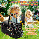 Bubble Machine, Automatic 18000+ Per Minute Big Bubbles Blower Maker for Kids Toddlers with 2 Speeds,6 Wands,Operated by Plugin or Batteries for Outdoor/Indoor Birthday Parties,Wedding (Black) by TinyTreasures Baby Boutique