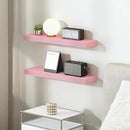 BAMEOS Pink Floating Shelves for Wall, 24" x 6" Wall Shelves for Room, Floating Book Shelves, Hanging Shelves for Bedroom, Bedroom, Living Room, Kitchen (Set of 2) by CozyNest Decor