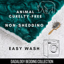 DaDa Bedding Mermaid Scales Emerald Green Blue w/ Sherpa Backside Faux Fur Throw Blanket (BL-171805)