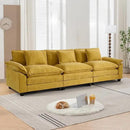 URRED Modular Sectional Sofa Comfy Cloud Couch, Modern Chenille Sofa Sleeper Deep Seat Couches with Ottoman/Pillows for Living Room (Yellow, 117'') by CozyNest Decor