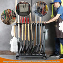 Heavy duty garden tool organizer garage storage holder storage large long farming tools lawn tool metal rack shovel and rake organizer by GreenHaven Gardens