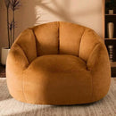 Giant Bean Bag Chair for Adults - Comfy Plush Round Shell Soft Reading Chair, Oversized Cozy Lounge Floor Sofa Accent Chair, Mini Couch for Living Room, Bedroom & Game Rooms, Orange by CozyNest Decor