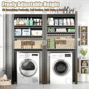 Laundry Room Storage Organizer, Over The Washer and Dryer Storage Shelves for Laundry Organization, 35" W x 14" D x 63" H, Suit Washing Machine Width Within 32.6", Hold 500 lb, Black by CozyNest Decor