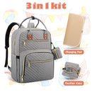Baby Diaper Bag Backpack, Travel Diaper Bags for Baby Girl Boy Large Capacity Baby Bag Backpack for Women Grey by TinyTreasures Baby Boutique