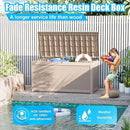 260 Gallon Large Resin Deck Box, Lockable Outdoor Storage Box for Patio Cushions Storage Furniture,Garden Tools, Pool Supplies, Weatherproof and UV Resistant- Grey Rattan (260 Gallon) by CozyNest Decor