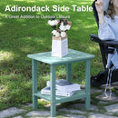 Outdoor Side Table - 2-Tier Storage All Weather Outdoor End Table for Patio - HDPE Morden Easy Maintenance Adirondack Side Table for Pool Porch Balcony Garden Lawn Backyard Outside Indoor by GreenHaven Gardens