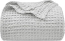 PHF Ultra Soft Waffle Weave Blanket Queen Size 90"x 90"- Washed Lightweight Breathable Cozy Woven Blanket for Bed - Aesthetic Decor for Couch Bedding Sofa Home Car - Light Grey by CozyNest Decor