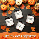 Auelife Fall Candle Set | 4 Pack Scented Candles for Home - Candle Gifts for Women Men, Soy Candles Home Scented | Autumn Fragrance of - Apple Pie/Cinnamon/Harvest/Wreath by CozyNest Decor