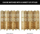 Room Divider with Shelves, 68.9inch Wood Carved and Louvered Wall Divider Freestanding, 6 Panels Folding Partition Screen for Bedroom Home Office (Natural) by CozyNest Decor