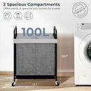 STO STO Laundry Hamper 2 Section, 100L Rolling Laundry Sorter Cart with Removable and Washable Liner Bag, Rolling Clothes Hamper with Metal Handle for Laundry Room and Bedroom, Gray by CozyNest Decor