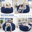 3FT Bean Bag Chair, Comfy Bean Bag Chairs with Memory Foam Filled, Fluffy Beanbag Sofa with Dutch Velvet Cover, Round BeanBag Chairs for Living Room, Playroom - Blue by TinyTreasures Baby Boutique