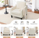 Accent Chair for Living Room, Mid Century Modern Reading Chair for Bedroom, Upholstered Armchair with Side Pockets, Comfy Single Sofa Side Chair for Office, Apartment, Small Room, Beige by CozyNest Decor