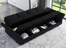 Belffin Modular Sectional Sofa with Storage Chaises Sleeper Couch 8 Seat Sectional Sofa Bed Black by CozyNest Decor