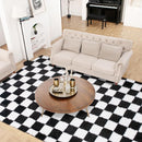 Super Soft Rug for Bedroom, 3x5 Ft Black and White Area Rug Classic Checkered Shaggy Anti-Skid High Pile Soft Fluffy Rug Fuzzy Carpet for Living Room Bedroom Kids Room Nursery, Dorm Home Decor by TinyTreasures Baby Boutique