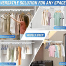 Clothes Drying Rack Wall Mounted, Retractable Space-Saving Foldable Laundry Drying Rack for Indoor & Outdoor Use - Laundry Rooms, Bathroom & Balconies,Includes 10 Clothespins(White) by CozyNest Decor