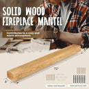 72x8x5 Fireplace Mantel - Handcrafted Rustic Solid Wood Wall Mounted Floating Shelf with Invisible Heavy Duty Wood Bracket (Natural) by CozyNest Decor