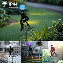 Solar Outdoor Garden Stakes with Crystal Ball Light Solar Metal Dog Statue Black Dog Patio Garden Decorative Stakes with Solar Lantern Christmas Birthday Gifts by GreenHaven Gardens