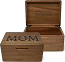 Mom Gifts from Daughters - Custom Wooden Box, Personalized Mothers Day Gift Ideas for Mom, Acacia Wood Keepsake Chest for Memories, Memorabilia Box with Hinged Lid, Bday Gift Customized, 8x6x4 in by TinyTreasures Baby Boutique