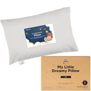 Mini Toddler Pillow with Pillowcase - 9x13 My Little Dreamy Travel Kids Pillow for Sleeping, Toddler Bed, Small, Tiny, Organic Cotton Pillowcase, Soft & Breathable, Kids 2-4 Years Old (French Gray) by TinyTreasures Baby Boutique