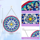 Mandala Suncatcher Stained Glass - Handmade Gifts for Women, Suncatchers for Windows - Window Hangings with Chain and Hook, 6 inch Stained Glass Suncatcher for Mom by GreenHaven Gardens